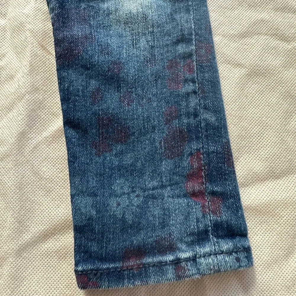 Baby Gap Floral Skinny Jeans in Medium Blue Wash/Red Girls Size 2T